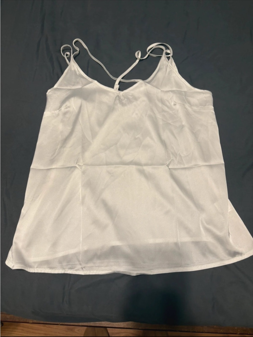 White Satin Camisole Tank Top - Women's